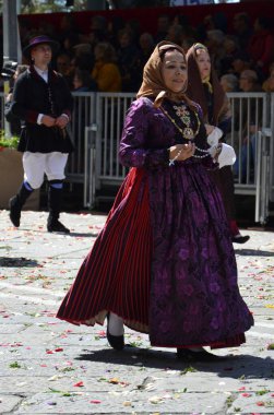 Cagliari, Sardunya 05.01.2019: Aziz Efisio dini geçit töreni