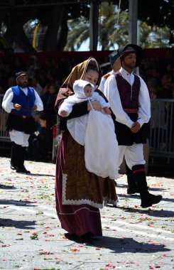 Cagliari, Sardunya 05.01.2019: Aziz Efisio dini geçit töreni