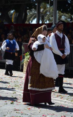 Cagliari, Sardunya 05.01.2019: Aziz Efisio dini geçit töreni