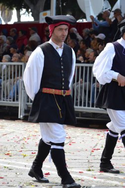 Cagliari, Sardunya 05.01.2019: Aziz Efisio dini geçit töreni