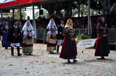 Cagliari, Sardunya 05.01.2019: Aziz Efisio dini geçit töreni