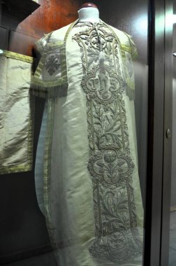 Seville, İspanya 03.28.2019 Sevilla 'da eski bir kilisenin içi.