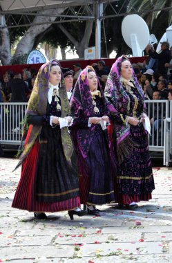 Cagliari, Sardunya 05.01.2019: Aziz Efisio dini geçit töreni