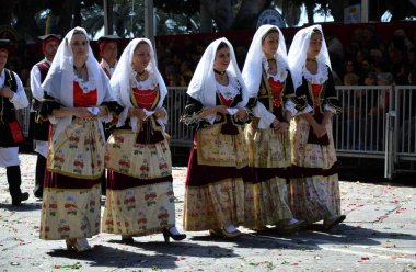 Cagliari, Sardunya 05.01.2019: Aziz Efisio dini geçit töreni