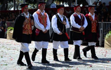 Cagliari, Sardunya 05.01.2019: Aziz Efisio dini geçit töreni