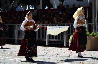 Cagliari, Sardunya 05.01.2019: Aziz Efisio dini geçit töreni