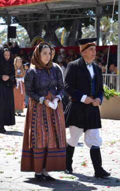 Cagliari, Sardunya 05.01.2019: Aziz Efisio dini geçit töreni