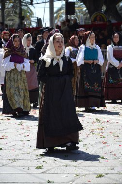 Cagliari, Sardunya 05.01.2019: Aziz Efisio dini geçit töreni