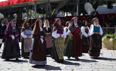 Cagliari, Sardunya 05.01.2019: Aziz Efisio dini geçit töreni