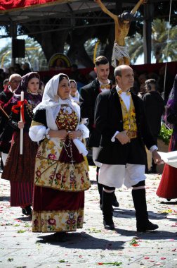 Cagliari, Sardunya 05.01.2019: Aziz Efisio dini geçit töreni