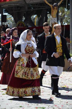 Cagliari, Sardunya 05.01.2019: Aziz Efisio dini geçit töreni