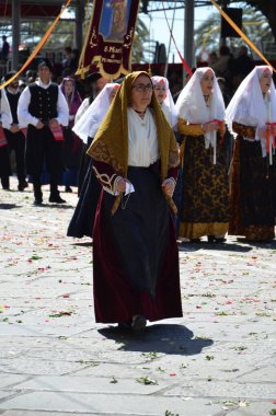 Cagliari, Sardunya 05.01.2019: Aziz Efisio dini geçit töreni