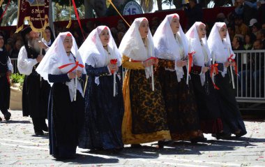 Cagliari, Sardunya 05.01.2019: Aziz Efisio dini geçit töreni