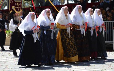 Cagliari, Sardunya 05.01.2019: Aziz Efisio dini geçit töreni