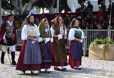 Cagliari, Sardunya 05.01.2019: Aziz Efisio dini geçit töreni