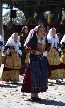 Cagliari, Sardunya 05.01.2019: Aziz Efisio dini geçit töreni