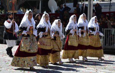 Cagliari, Sardunya 05.01.2019: Aziz Efisio dini geçit töreni