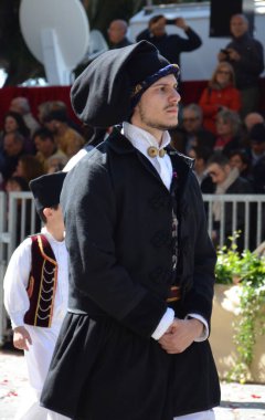 Cagliari, Sardunya 05.01.2019: Aziz Efisio dini geçit töreni