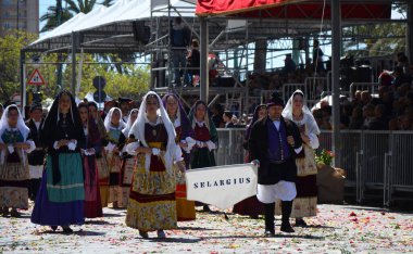 Cagliari, Sardunya 05.01.2019: Aziz Efisio dini geçit töreni
