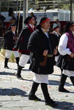 Cagliari, Sardunya 05.01.2019: Aziz Efisio dini geçit töreni