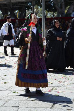 Cagliari, Sardunya 05.01.2019: Aziz Efisio dini geçit töreni