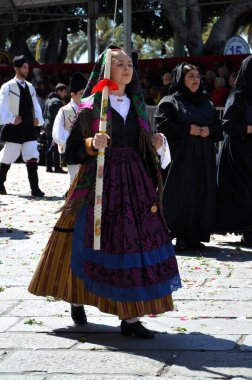 Cagliari, Sardunya 05.01.2019: Aziz Efisio dini geçit töreni