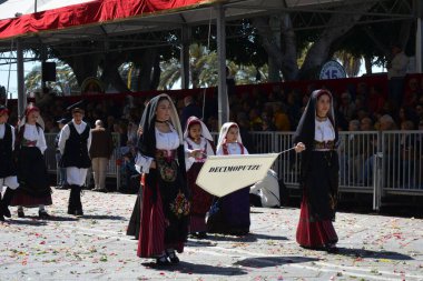 Cagliari, Sardunya 05.01.2019: Aziz Efisio dini geçit töreni