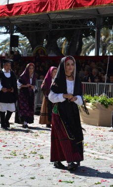 Cagliari, Sardunya 05.01.2019: Aziz Efisio dini geçit töreni