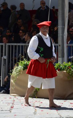 Cagliari, Sardunya 05.01.2019: Aziz Efisio dini geçit töreni