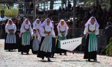 Cagliari, Sardunya 05.01.2019: Aziz Efisio dini geçit töreni