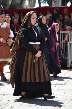 Cagliari, Sardunya 05.01.2019: Aziz Efisio dini geçit töreni