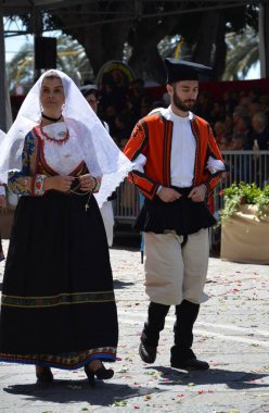 Cagliari, Sardunya 05.01.2019: Aziz Efisio dini geçit töreni