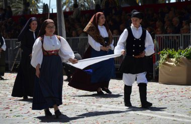 Cagliari, Sardunya 05.01.2019: Aziz Efisio dini geçit töreni