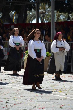 Cagliari, Sardunya 05.01.2019: Aziz Efisio dini geçit töreni