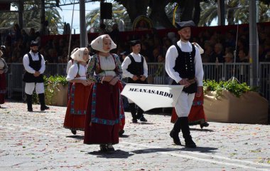 Cagliari, Sardunya 05.01.2019: Aziz Efisio dini geçit töreni