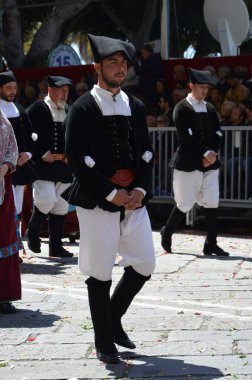 Cagliari, Sardunya 05.01.2019: Aziz Efisio dini geçit töreni