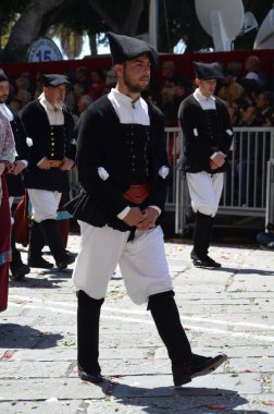 Cagliari, Sardunya 05.01.2019: Aziz Efisio dini geçit töreni