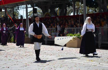 Cagliari, Sardunya 05.01.2019: Aziz Efisio dini geçit töreni