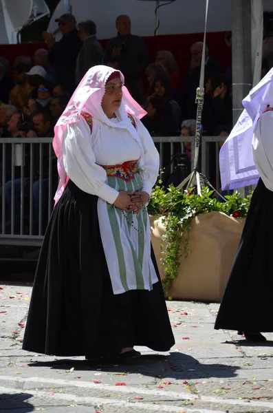 Cagliari, Sardunya 05.01.2019: Aziz Efisio dini geçit töreni
