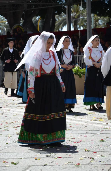 Cagliari, Sardunya 05.01.2019: Aziz Efisio dini geçit töreni