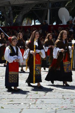 Cagliari, Sardunya 05.01.2019: Aziz Efisio dini geçit töreni