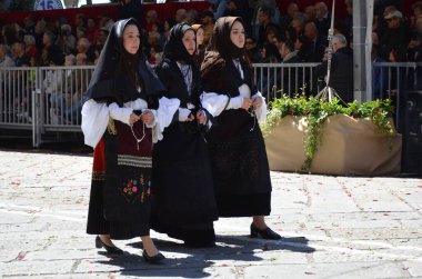 Cagliari, Sardunya 05.01.2019: Aziz Efisio dini geçit töreni