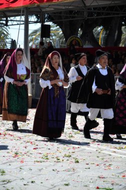 Cagliari, Sardunya 05.01.2019: Aziz Efisio dini geçit töreni