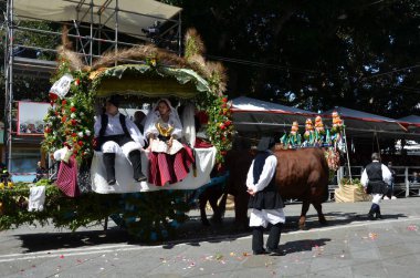 Cagliari, Sardunya 05.01.2019: Aziz Efisio dini geçit töreni