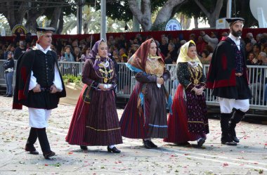 Cagliari, Sardunya 05.01.2019: Aziz Efisio dini geçit töreni