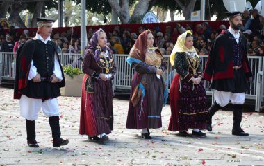 Cagliari, Sardunya 05.01.2019: Aziz Efisio dini geçit töreni