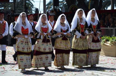 Cagliari, Sardunya 05.01.2019: Aziz Efisio dini geçit töreni