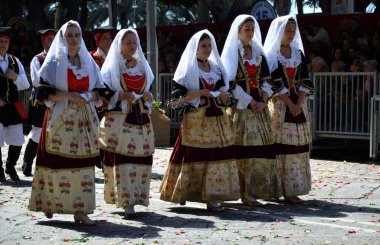 Cagliari, Sardunya 05.01.2019: Aziz Efisio dini geçit töreni