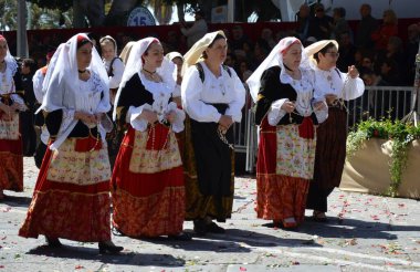 Cagliari, Sardunya 05.01.2019: Aziz Efisio dini geçit töreni