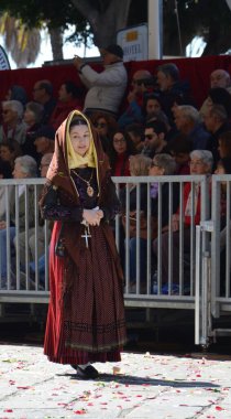 Cagliari, Sardunya 05.01.2019: Aziz Efisio dini geçit töreni